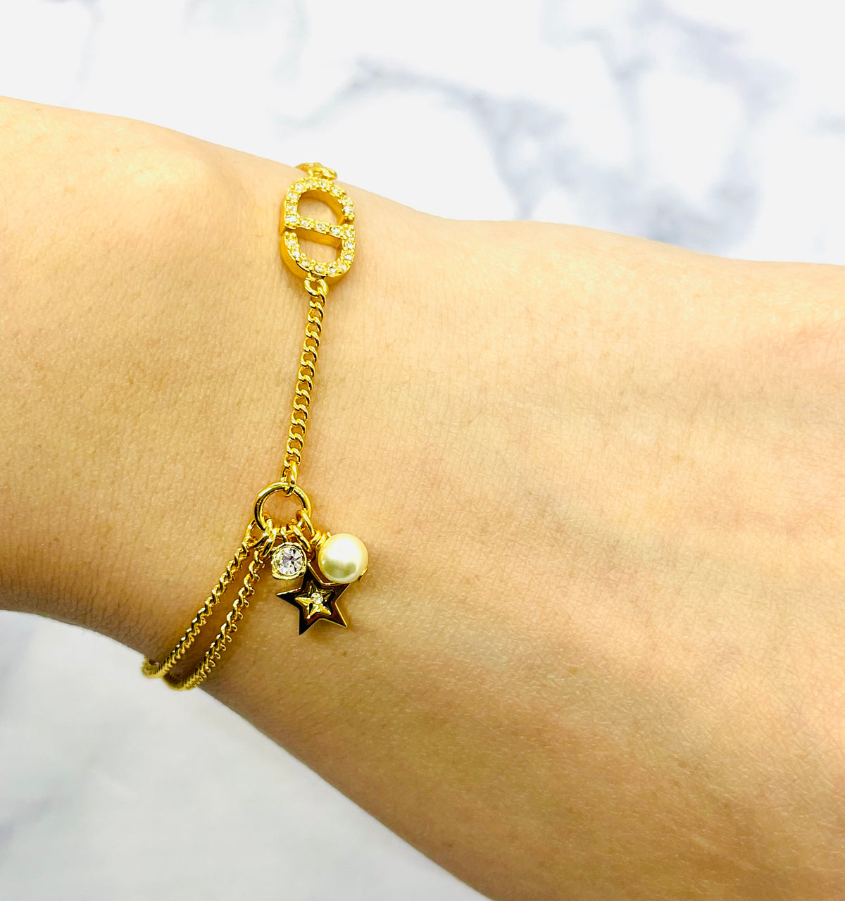 CHRISTIAN DIOR Charm Chain Bracelet - Pre owned