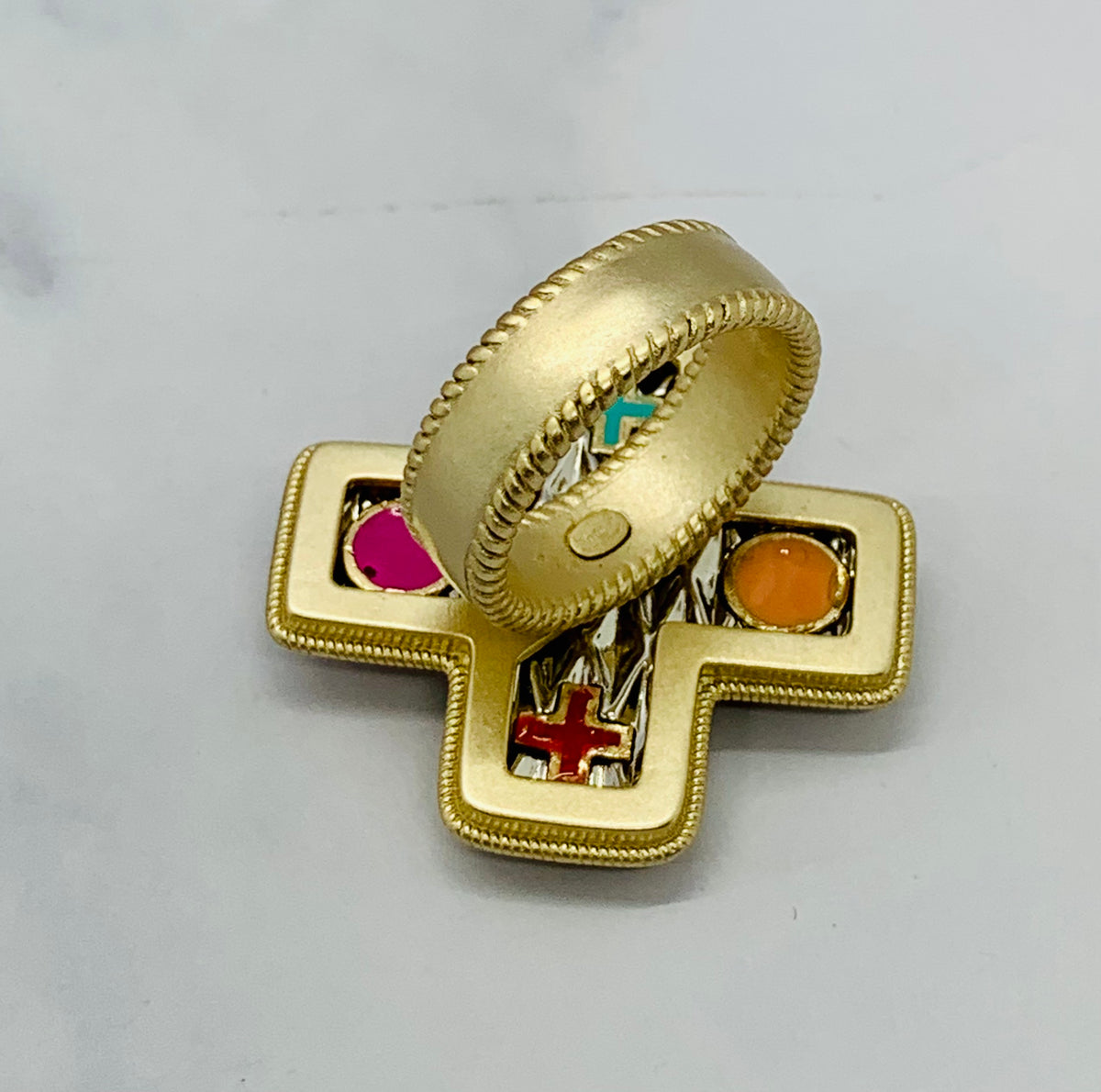 CHANEL Vintage Cross Ring - Size 7 , USED