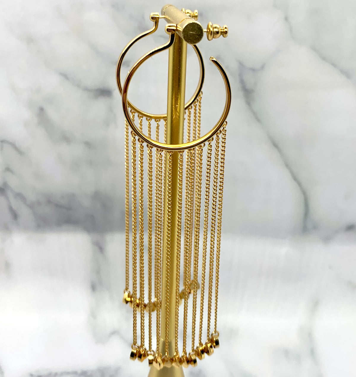 CHLOE Statement Fringe Hoop Earrings - Pre owned