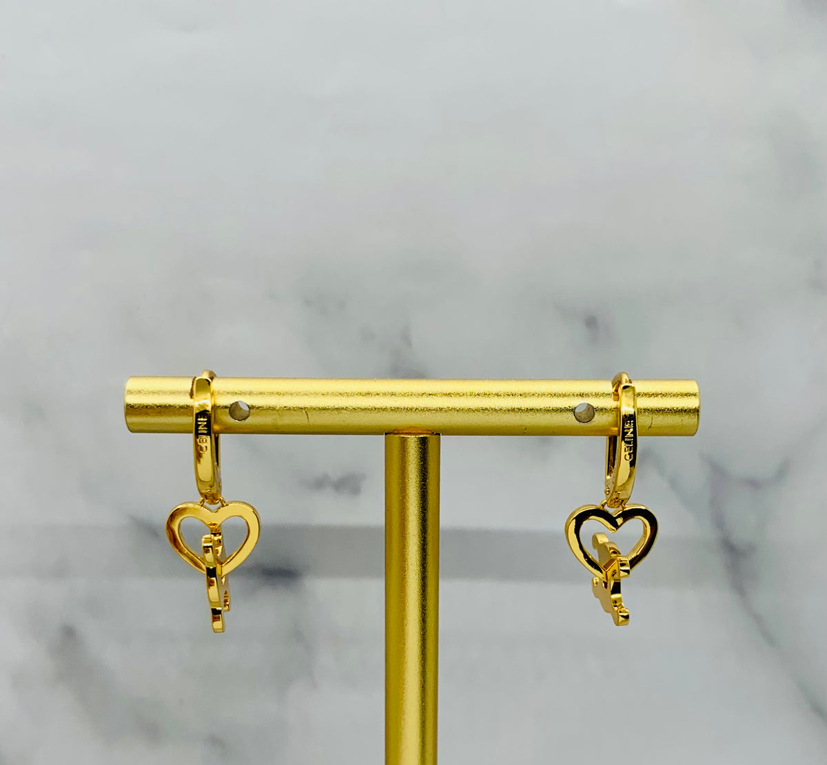CELINE Heart Pendant Earrings - Pre owned