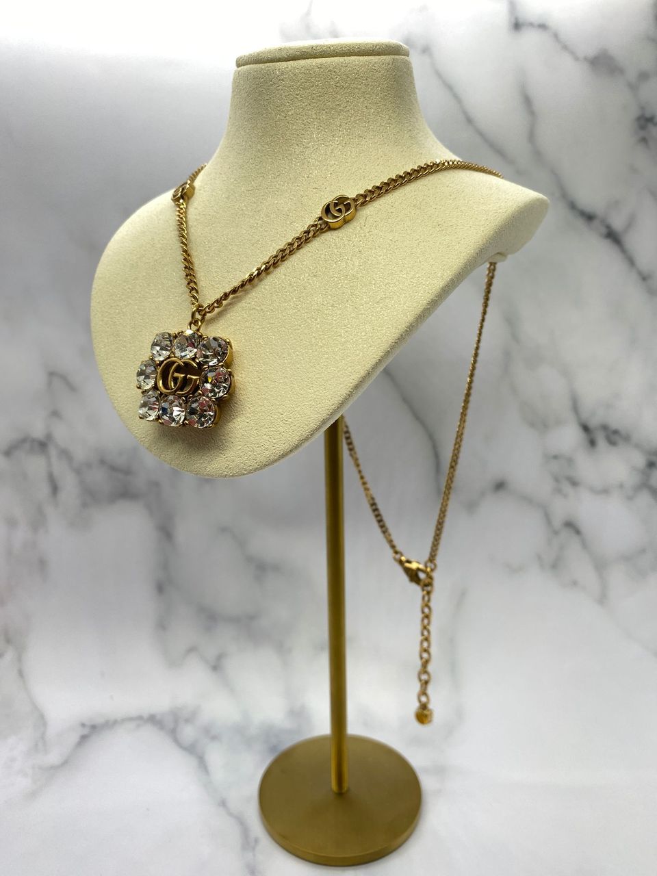 GUCCI GG Rhinestone Necklace - Pre owned