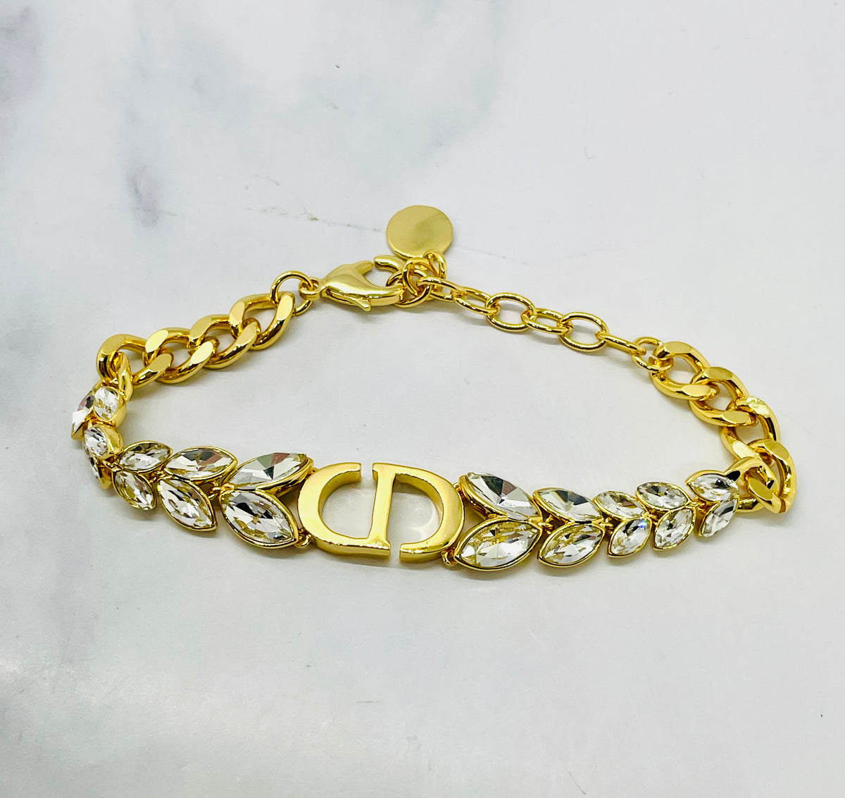 CHRISTIAN DIOR CD Rhinestone Bracelet - Pre owned
