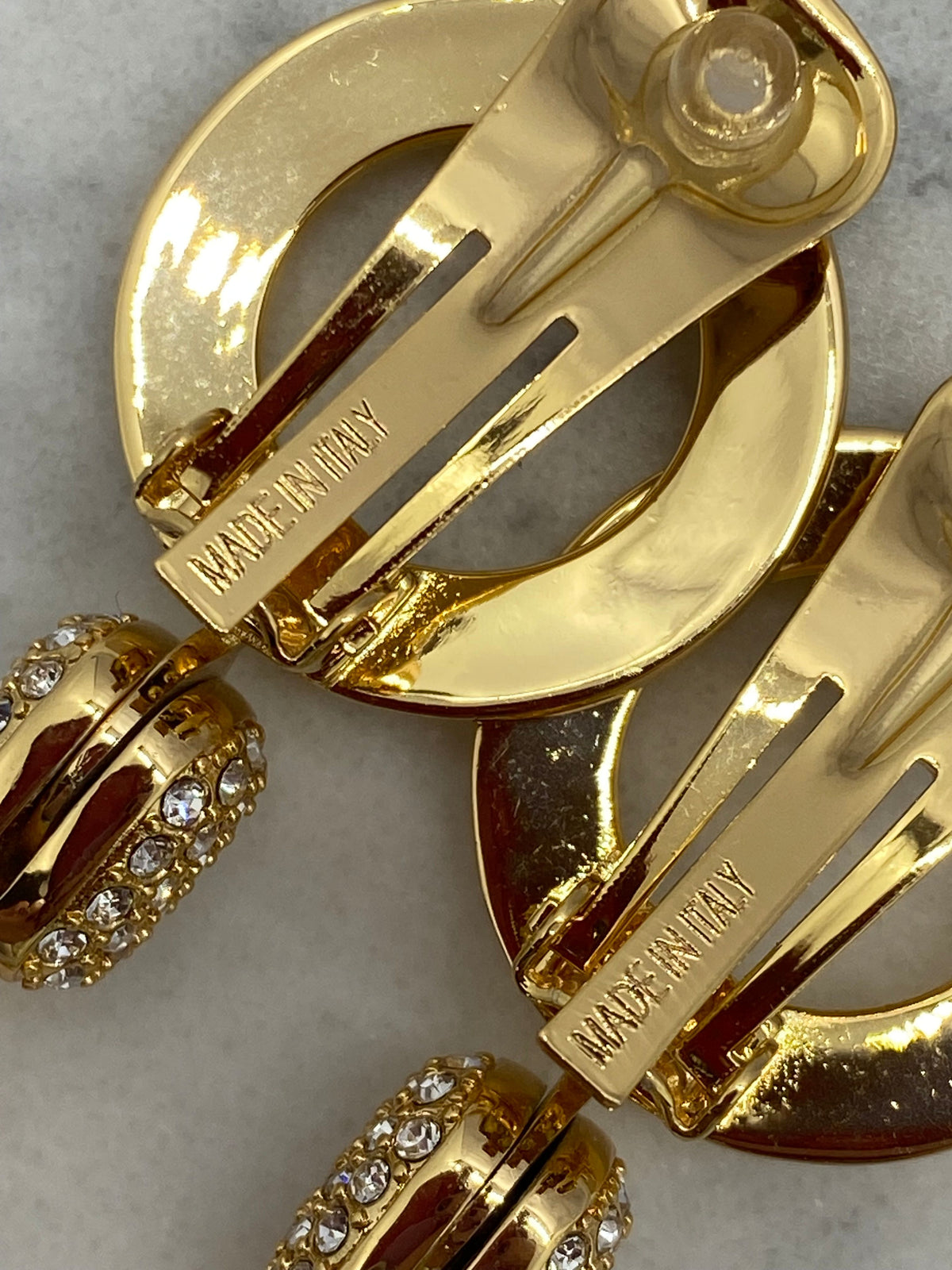 FENDI Gold Tone Key Clip On Pendant Earrings - Pre owned