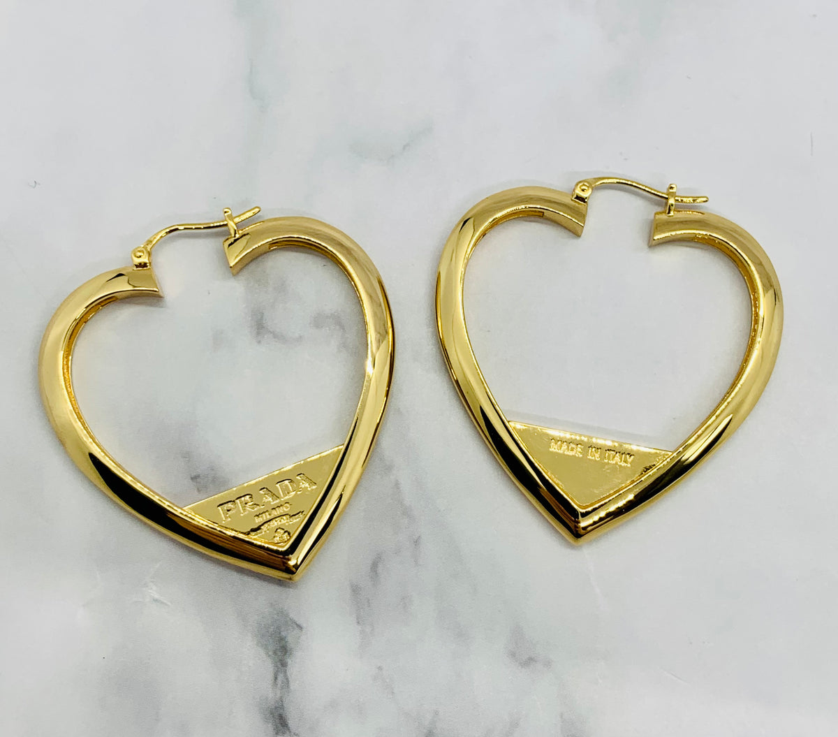 PRADA Heart Hoop Earrings - Pre owned