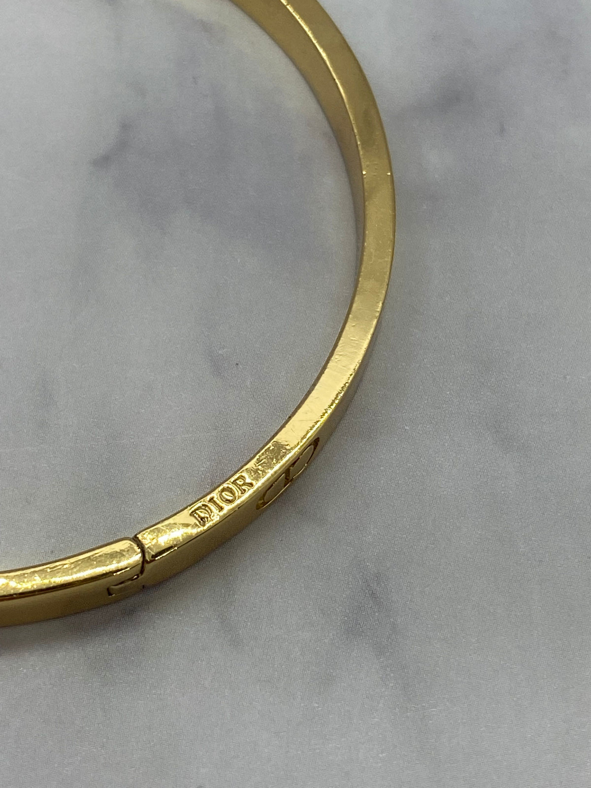 CHRISTIAN DIOR CD Gold Tone Charm Bracelet - Pre owned