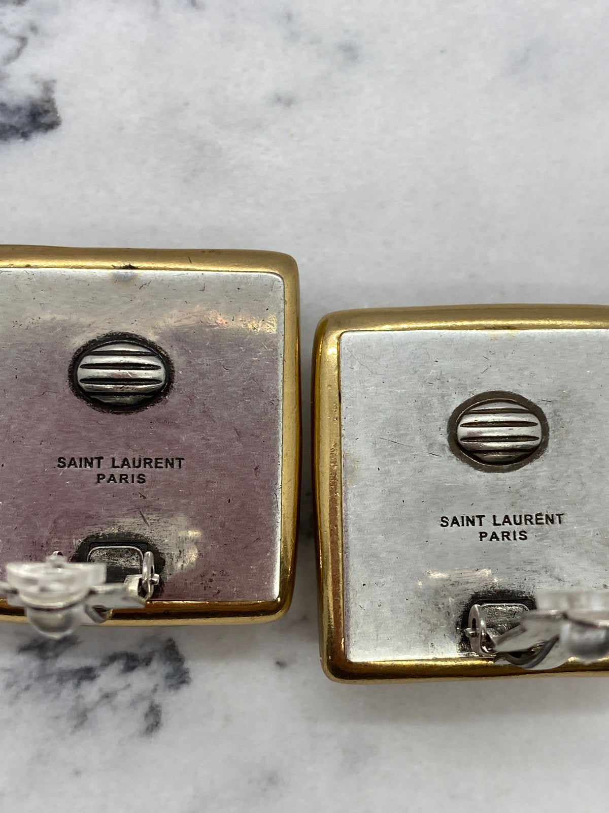 YSL Yves Saint Laurent Geometric Runway Earrings - Pre owned