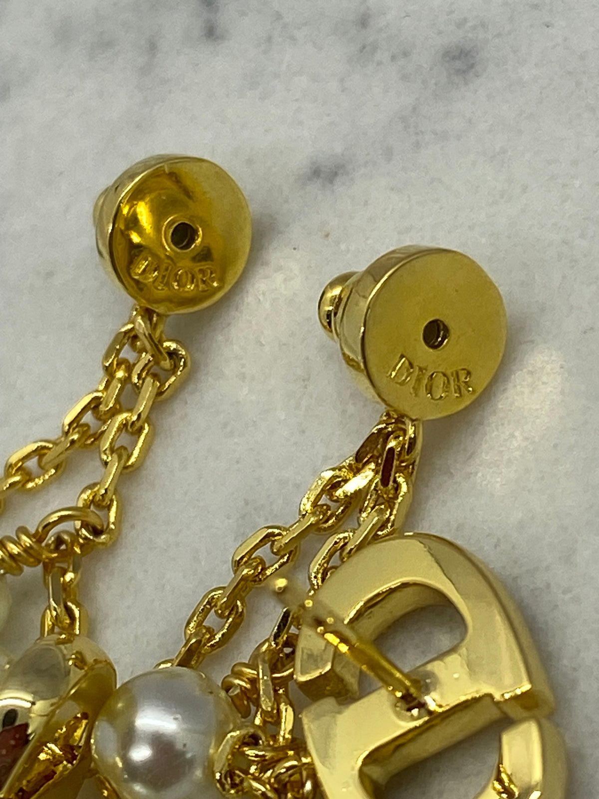 CHRISTIAN DIOR CD Pearl Earrings - Pre owned