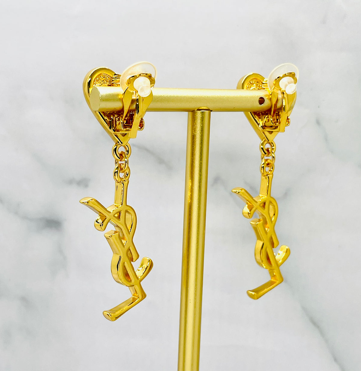 YSL YVES SAINT LAURENT Rhinestone Clip On Earrings - Pre owned