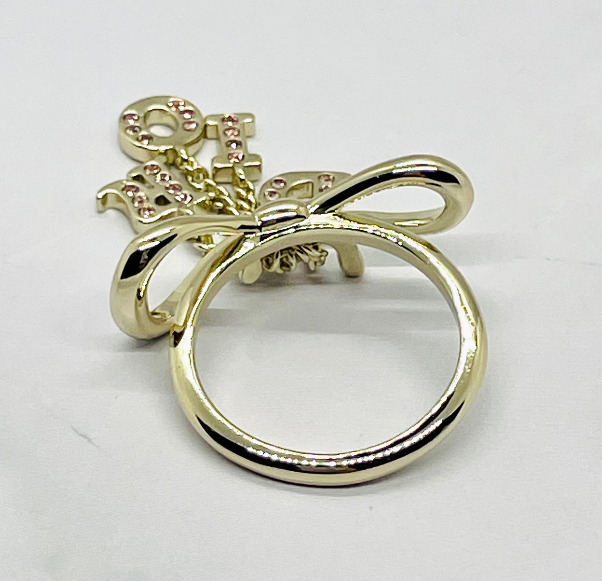 CHRISTIAN DIOR Bow Charms Ring Size 7 - Pre owned