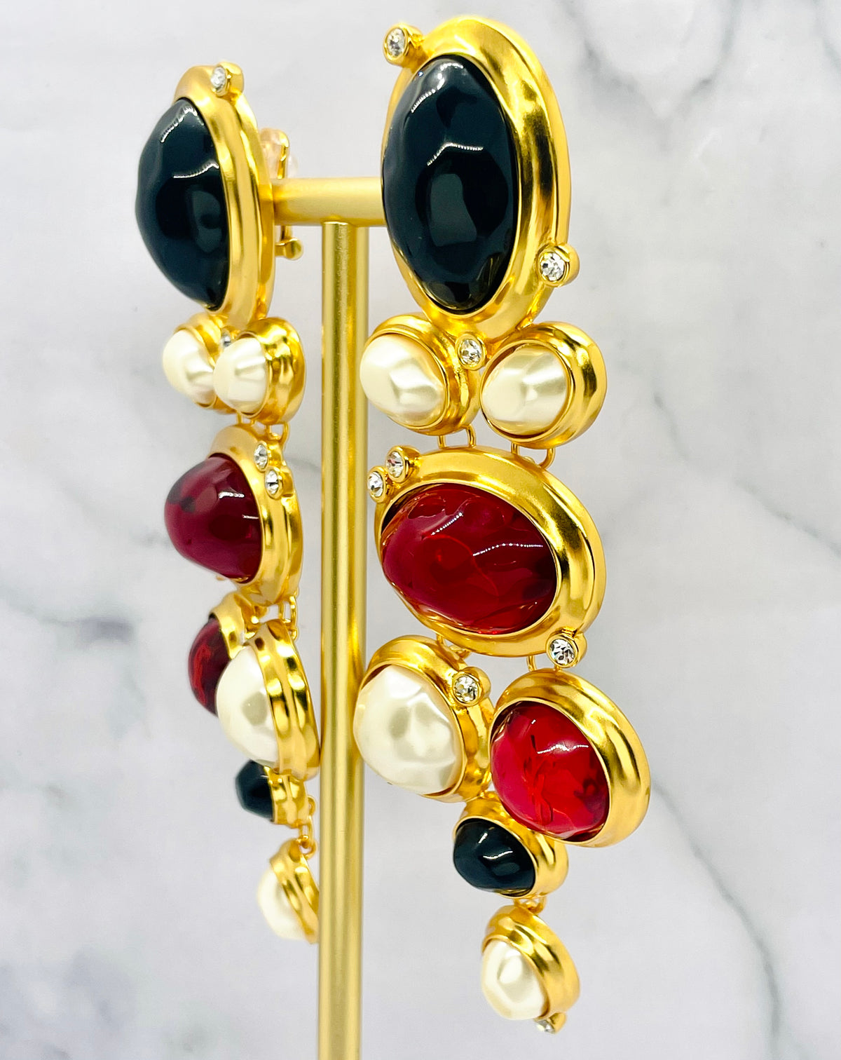 YSL YVES SAINT LAURENT Clip On Statement Earrings - Pre owned
