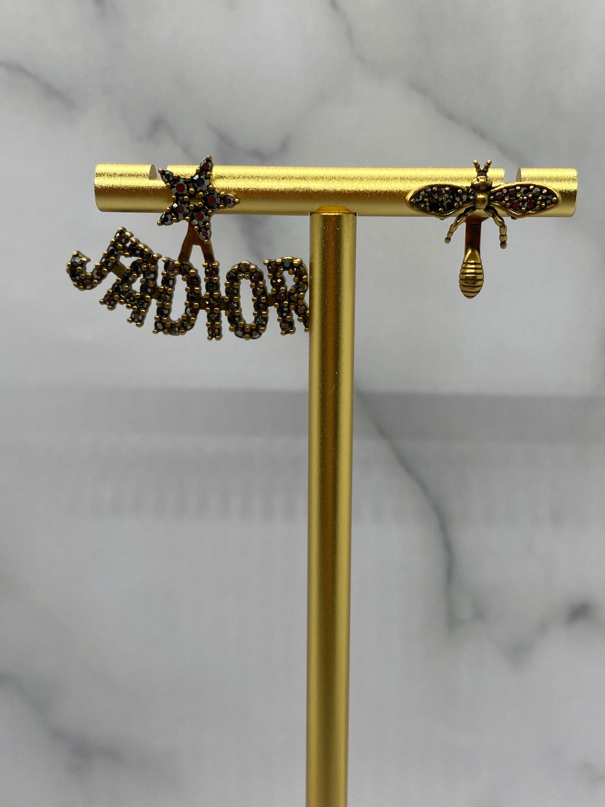 Christian Dior J'Adior Fly Dark Rhinestone Earrings - Pre owned