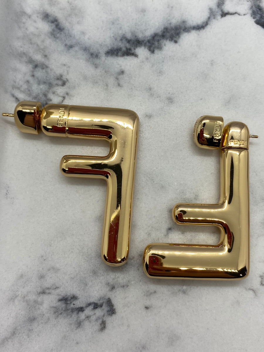 FENDI F Gold Metal Earrings - Pre owned