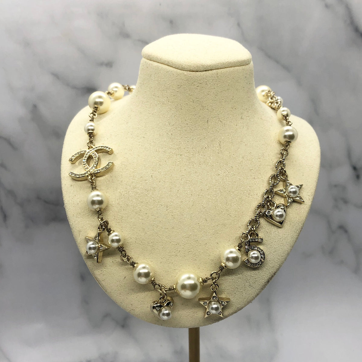 CHANEL CC Stars Charm Necklace - USED