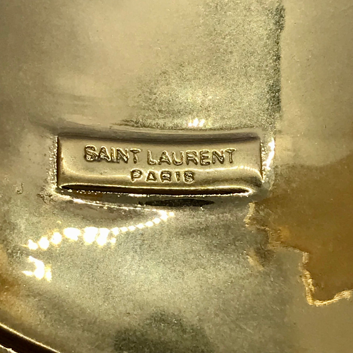 YSL YVES SAINT LAURENT Gold Tone Cuff Bracelet - Pre owned