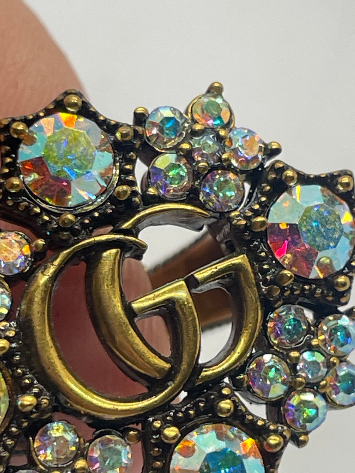 GUCCI GG Rhinestone Ring Size 7 M - Pre owned