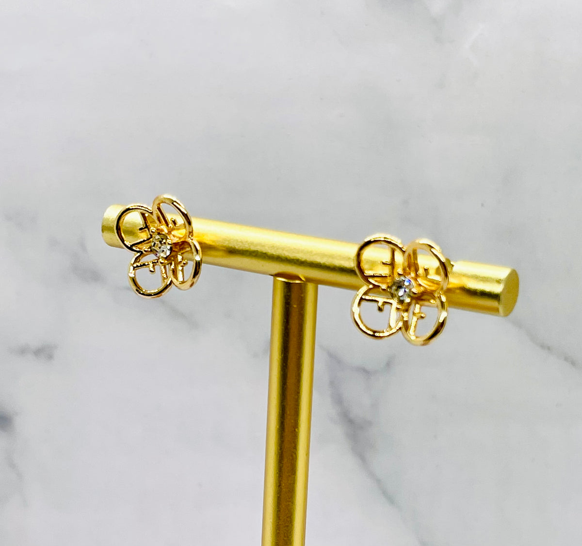 FENDI F Monogram Flower Earrings - Pre owned