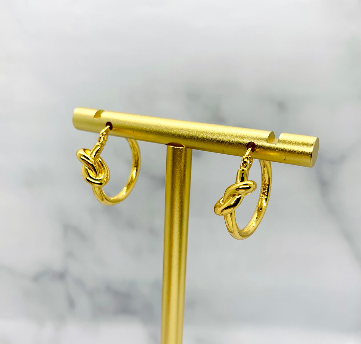 CELINE Gold Knot Hoop Earrings - Pre owned
