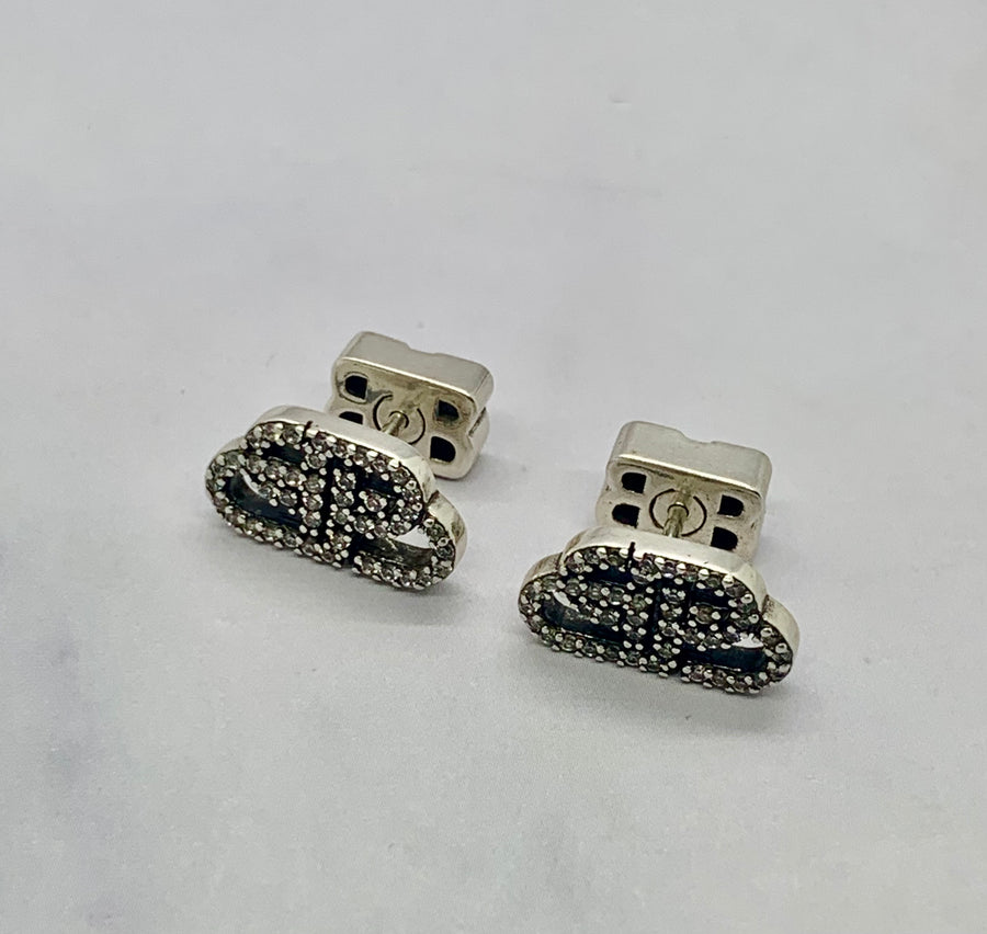 BALENCIAGA BB Rhinestone Earrings - USED