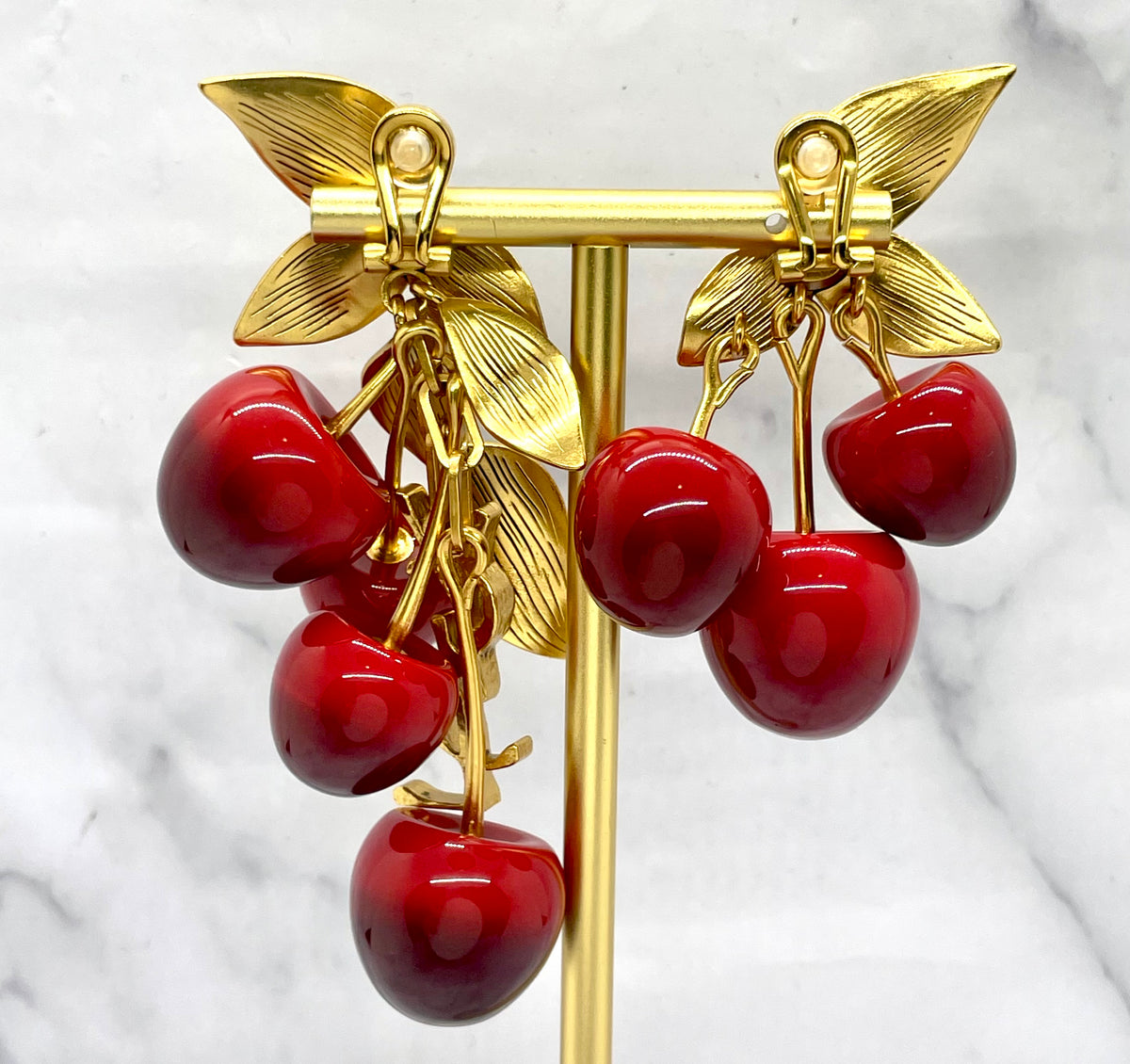 YSL YVES SAINT LAURENT Cherry Statement Earrings - Pre owned