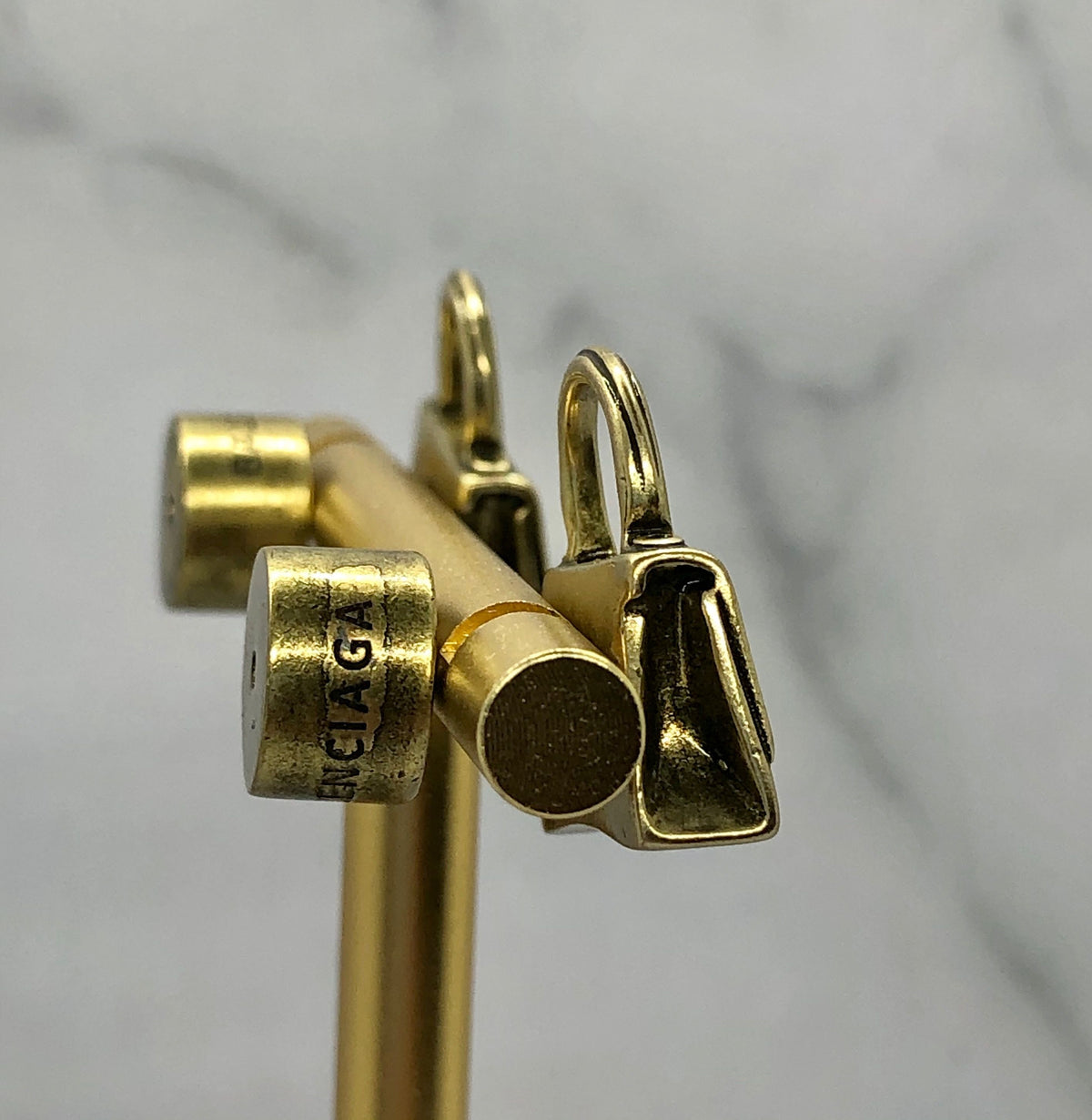 BALENCIAGA Brass Handbag Earrings - Pre owned