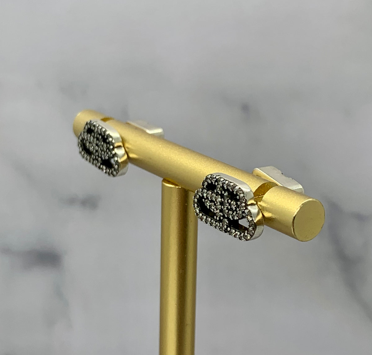 BALENCIAGA BB Rhinestone Earrings - USED