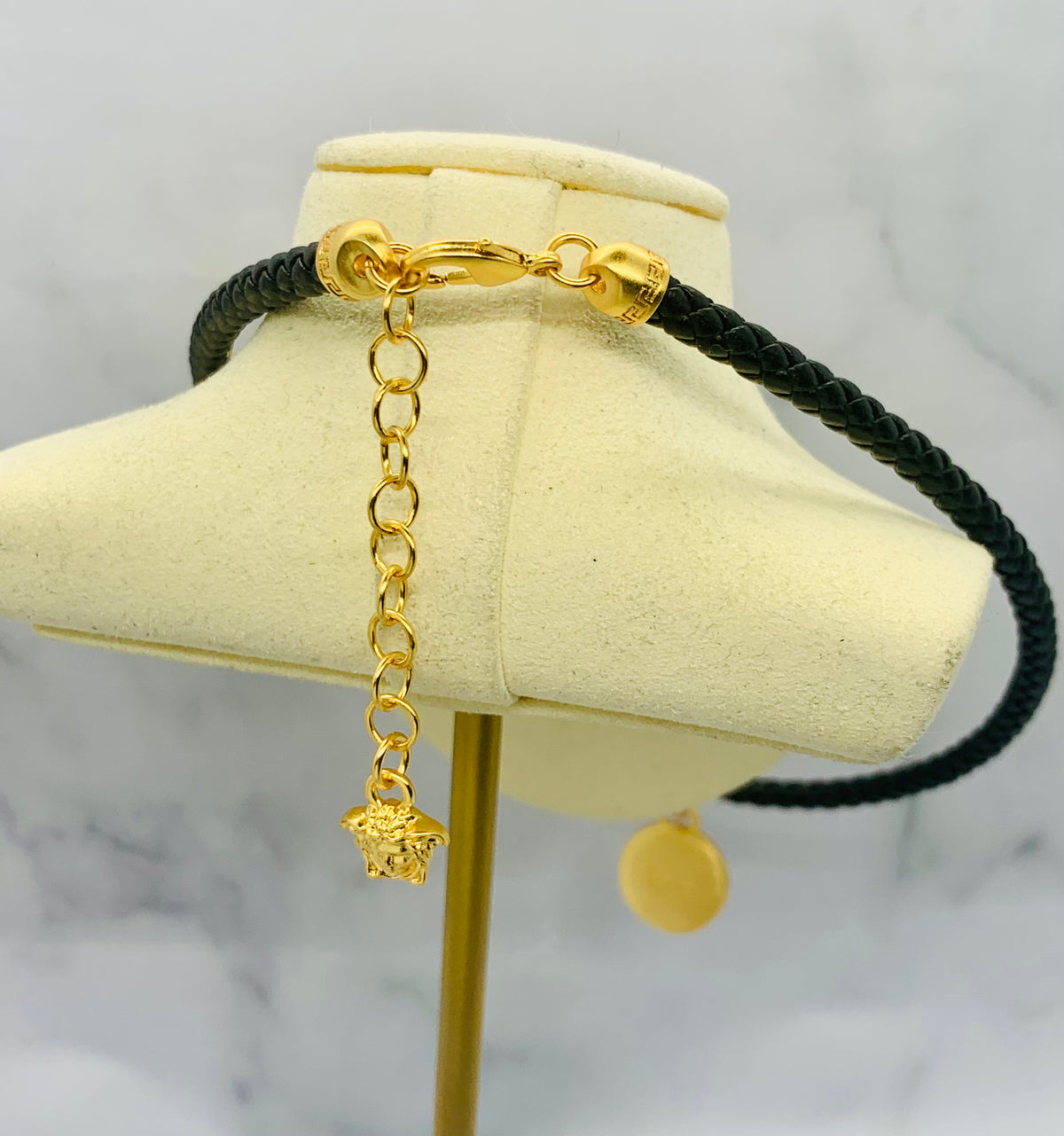 VERSACE Medusa Leather Necklace - Pre owned