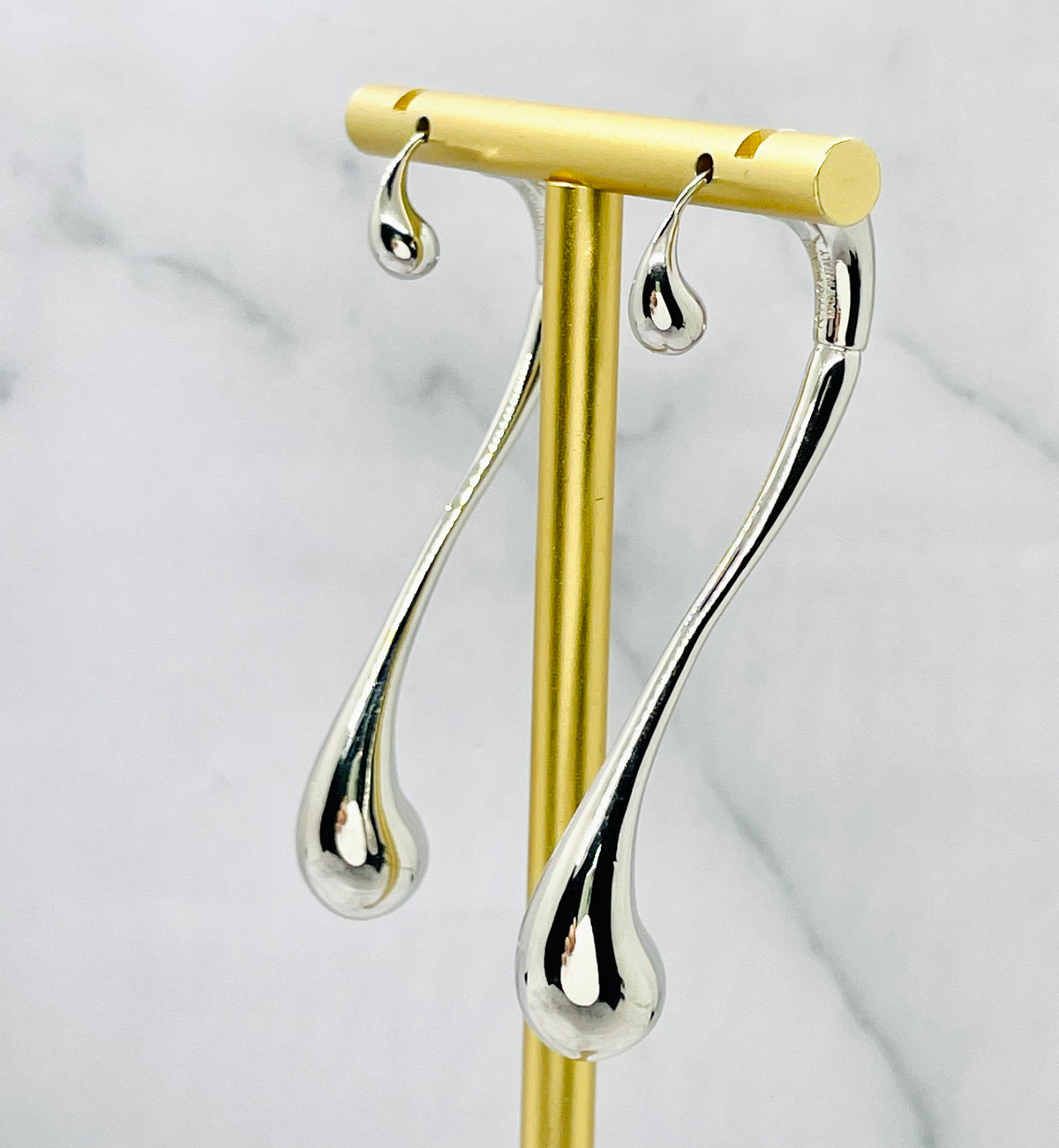 BOTTEGA VENETA Silver Drop Earrings - Pre owned