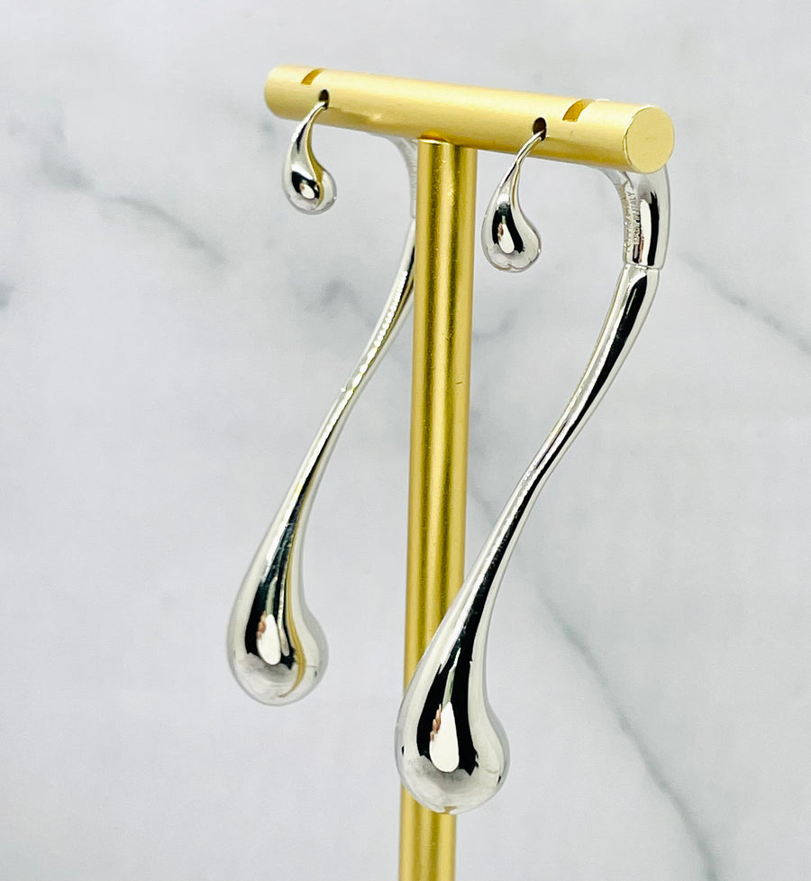 BOTTEGA VENETA Silver Drop Earrings - Pre owned