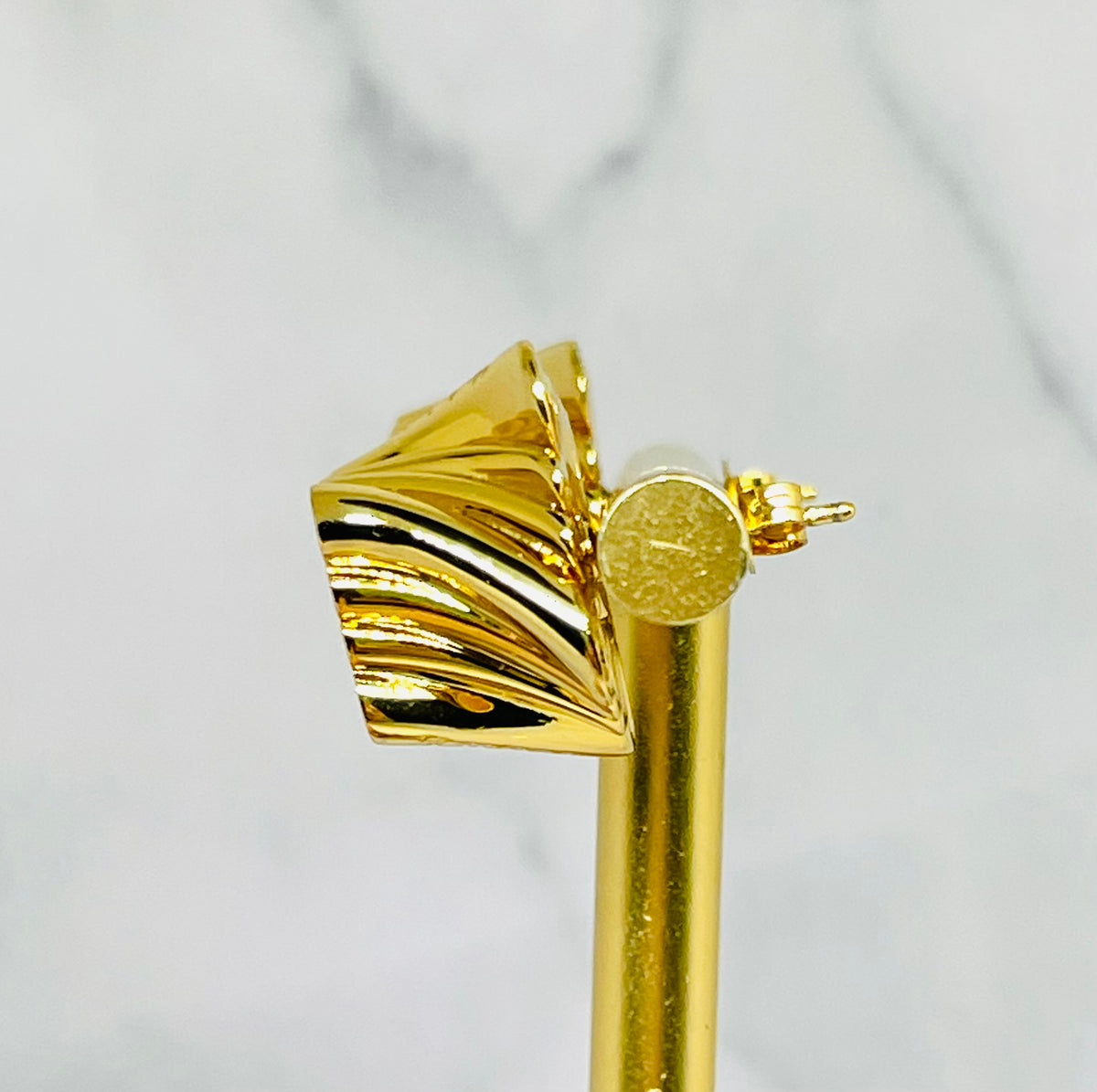 LOEWE Monogram Gold Tone Earrings - Pre owned