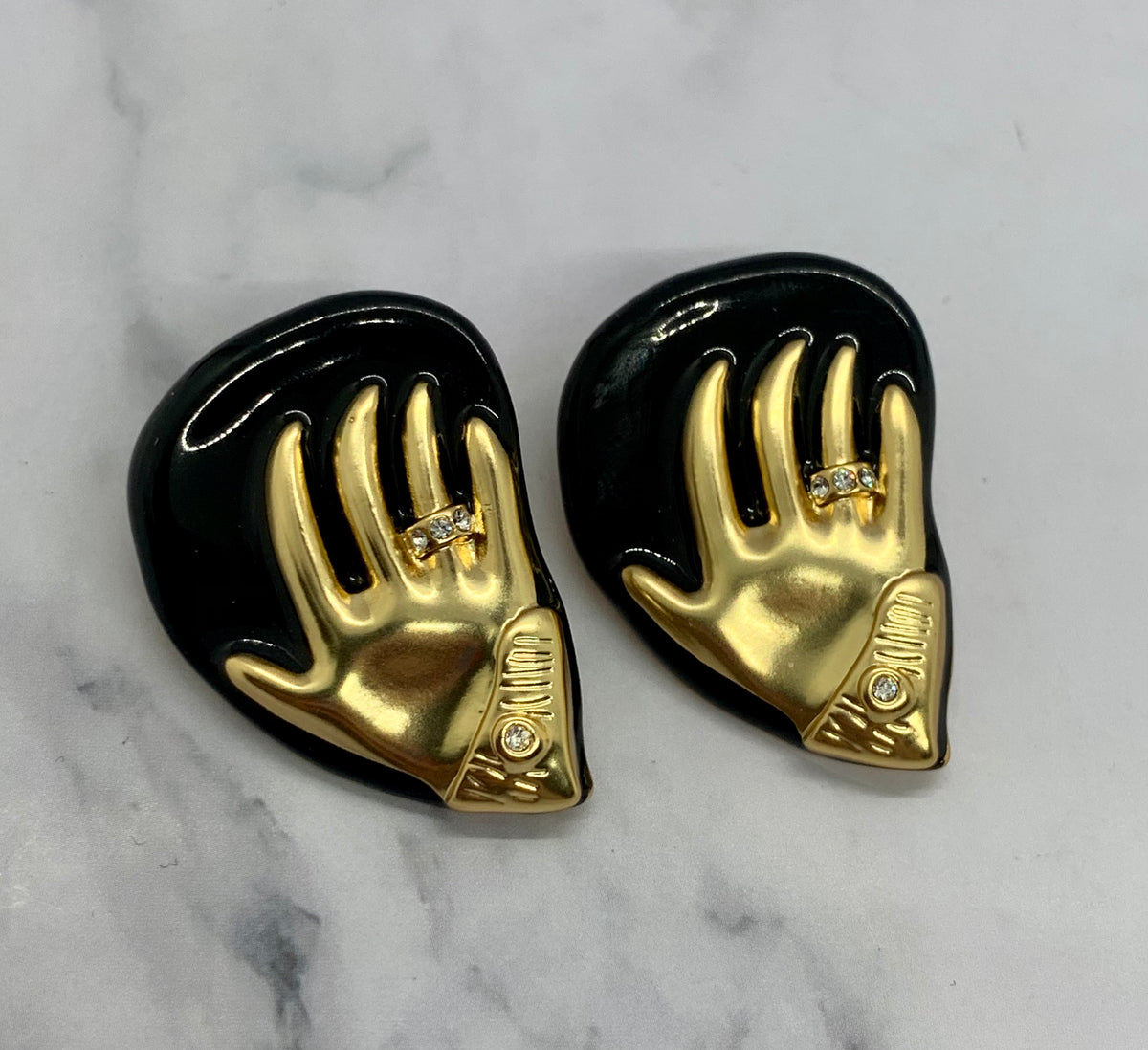 SCHIAPARELLI Statement Hand Earrings - Pre owned