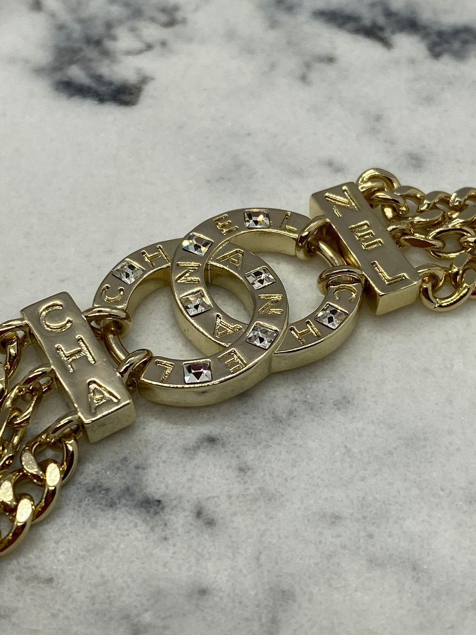 CHANEL CC Gold Tone Chain Bracelet - Pre owned