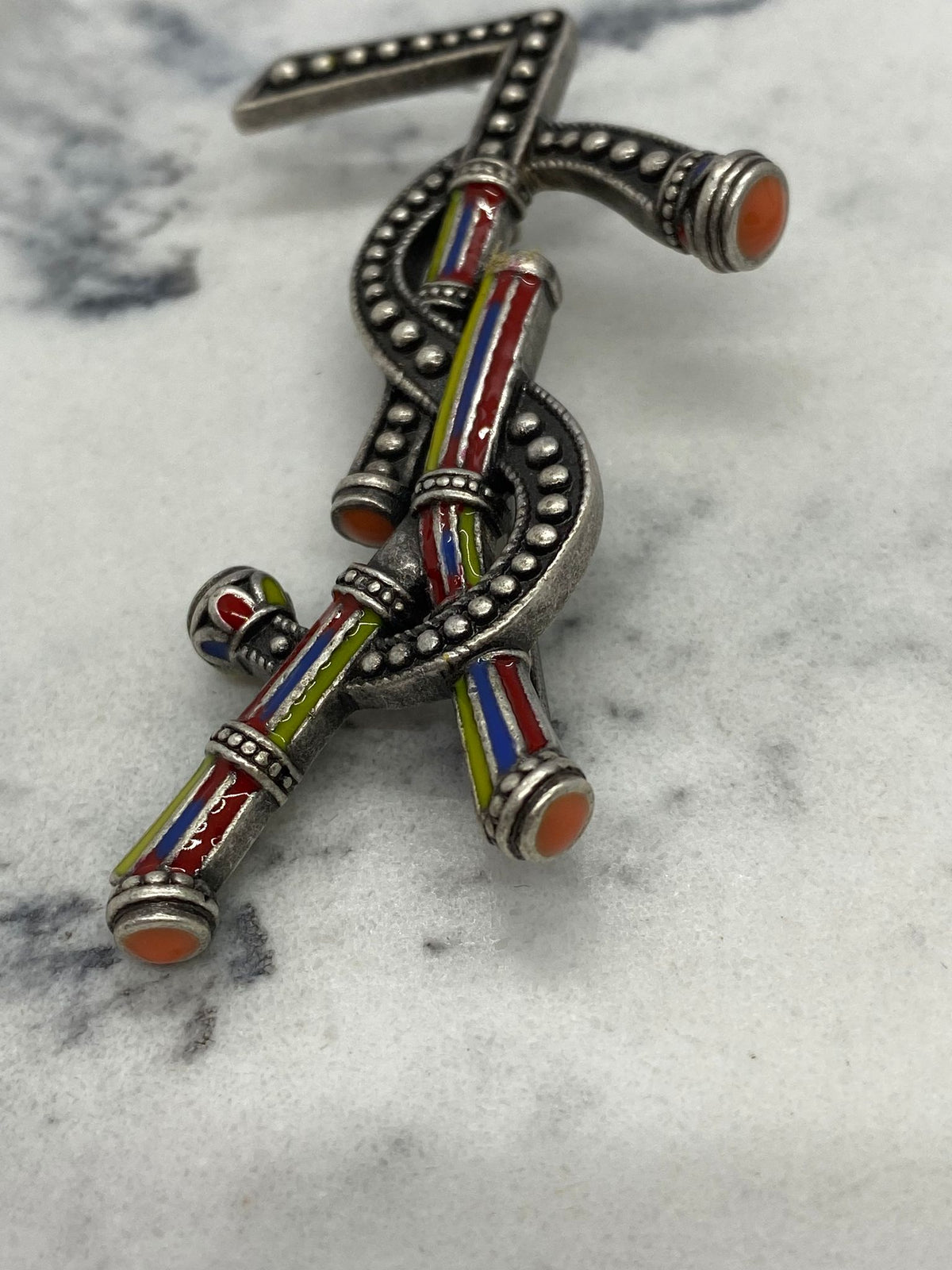 YSL Yves Saint Laurent Colorful Brooch Pin - USED