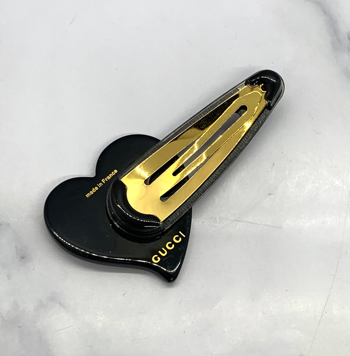 GUCCI Heart Rhinestone Hair Clip - Pre owned