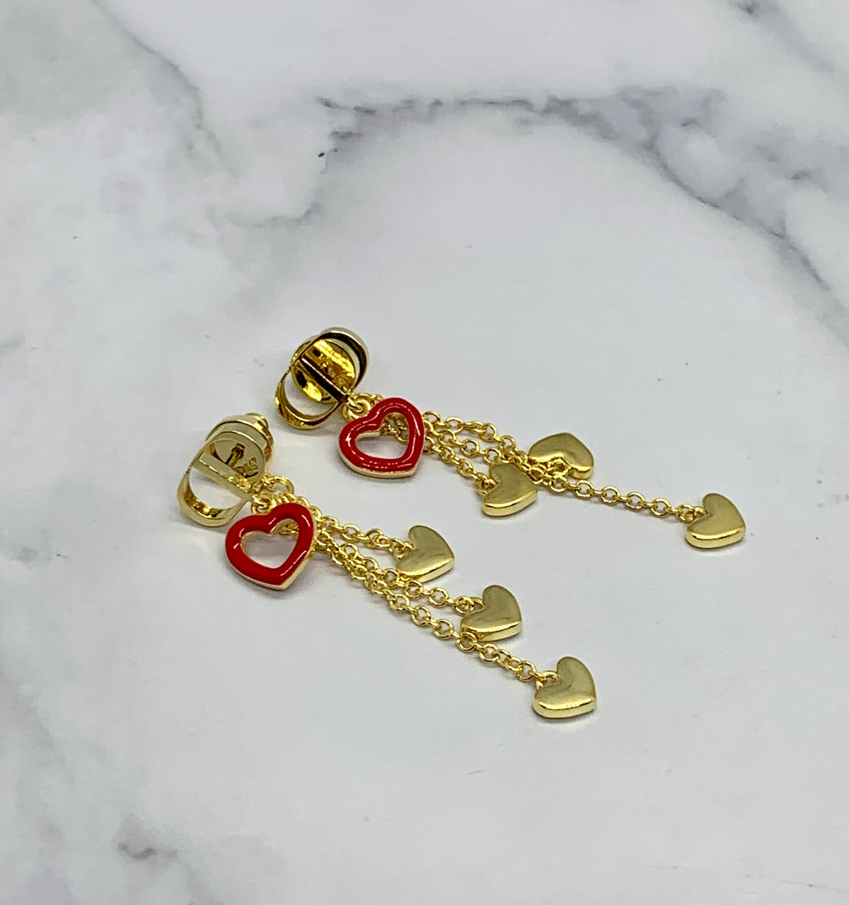 CHRISTIAN DIOR Hearts Pendant Earrings - Pre owned
