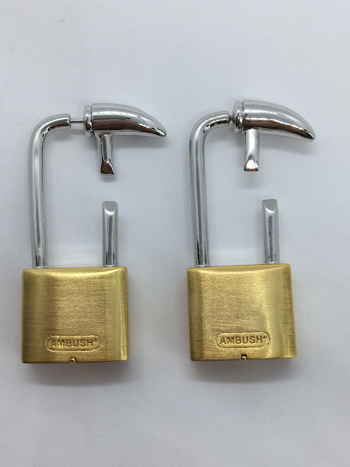 AMBUSH Gold & Silver Tone Padlock Earrings - Pre owned