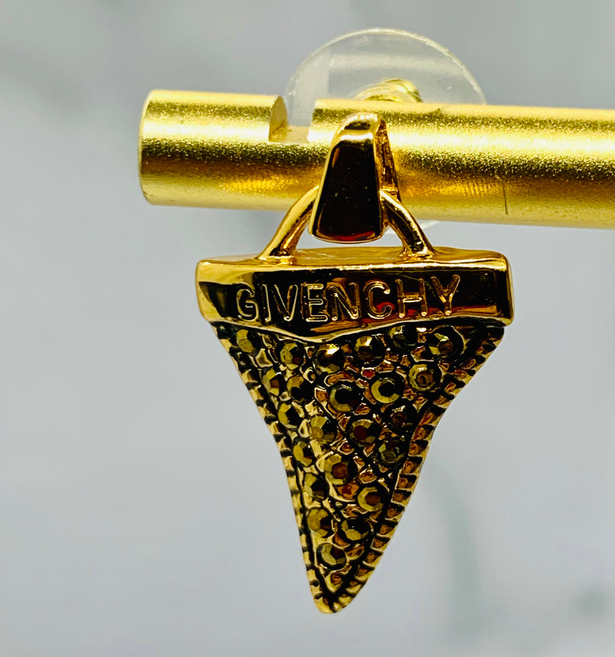 GIVENCHY Shark Tooth Rhinestone Earrings - USED