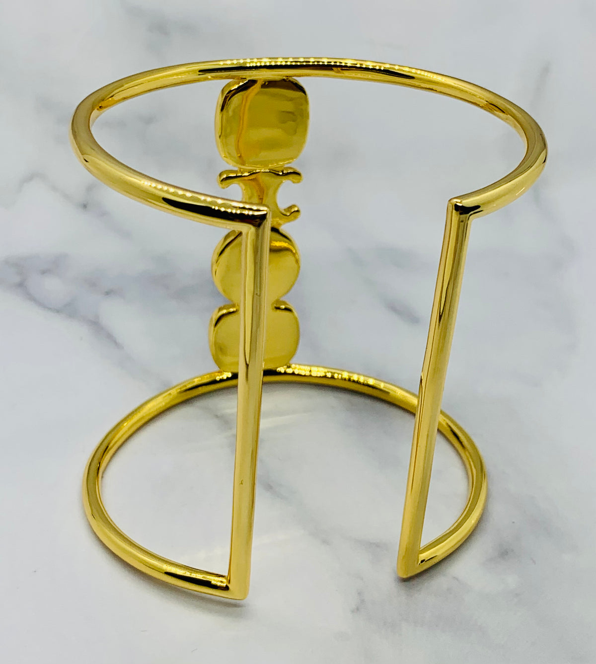 CELINE Gem Stone Monogram Cuff Bracelet - Pre owned