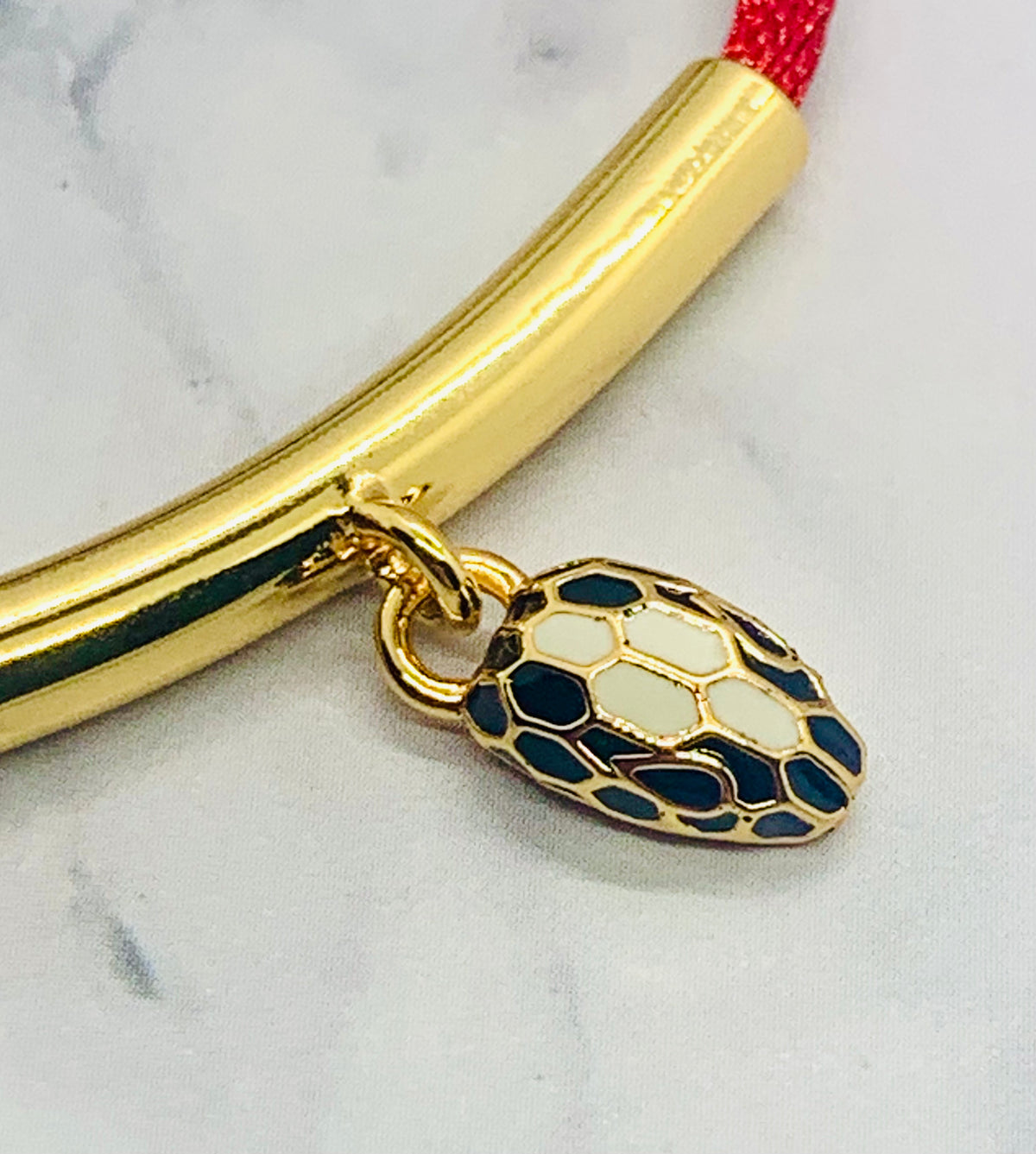 BULGARI Serpenti Charm Red Rope Bracelet - Pre owned