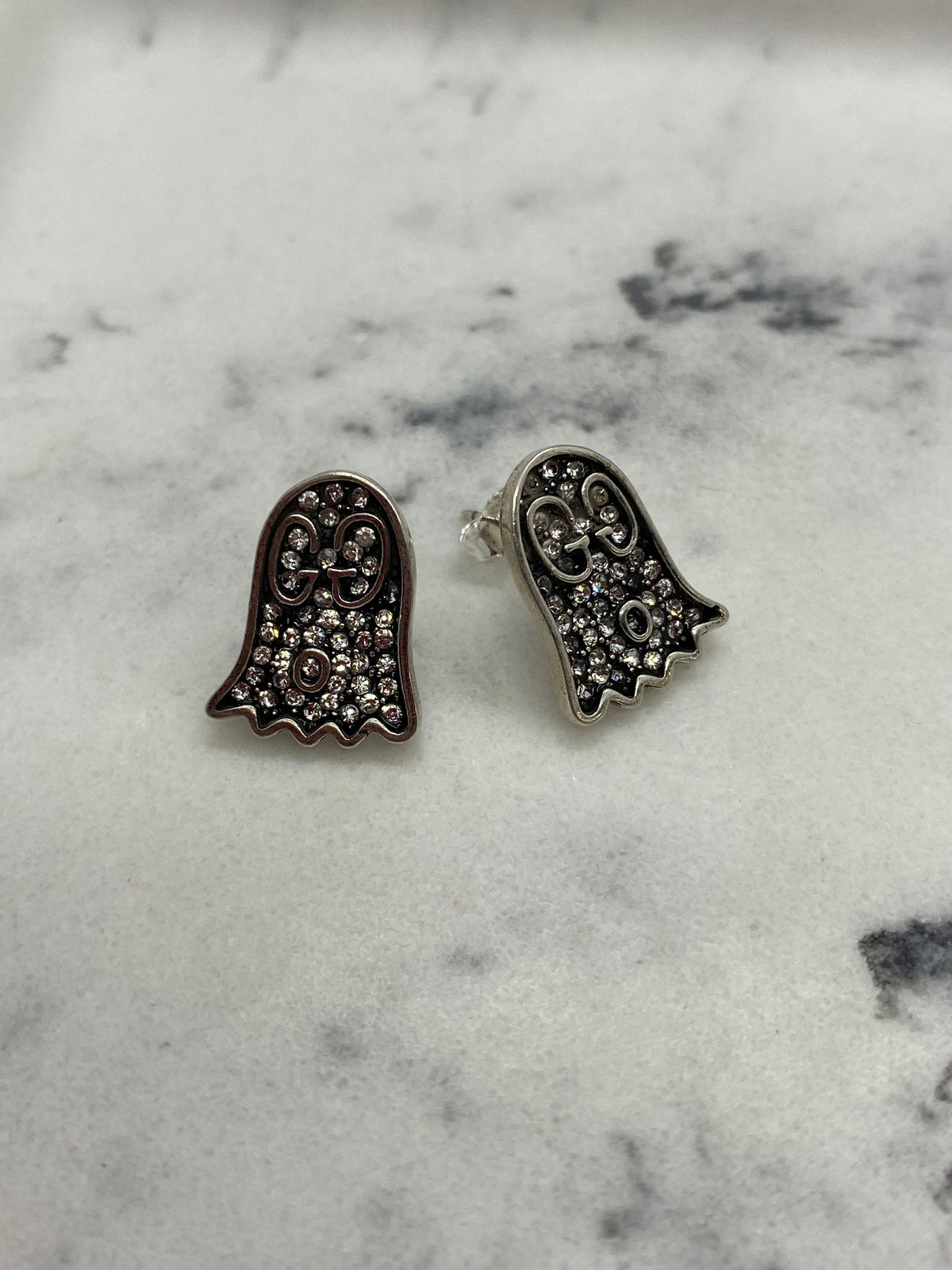 GUCCI Ghost Rhinestone Earrings - Pre owned