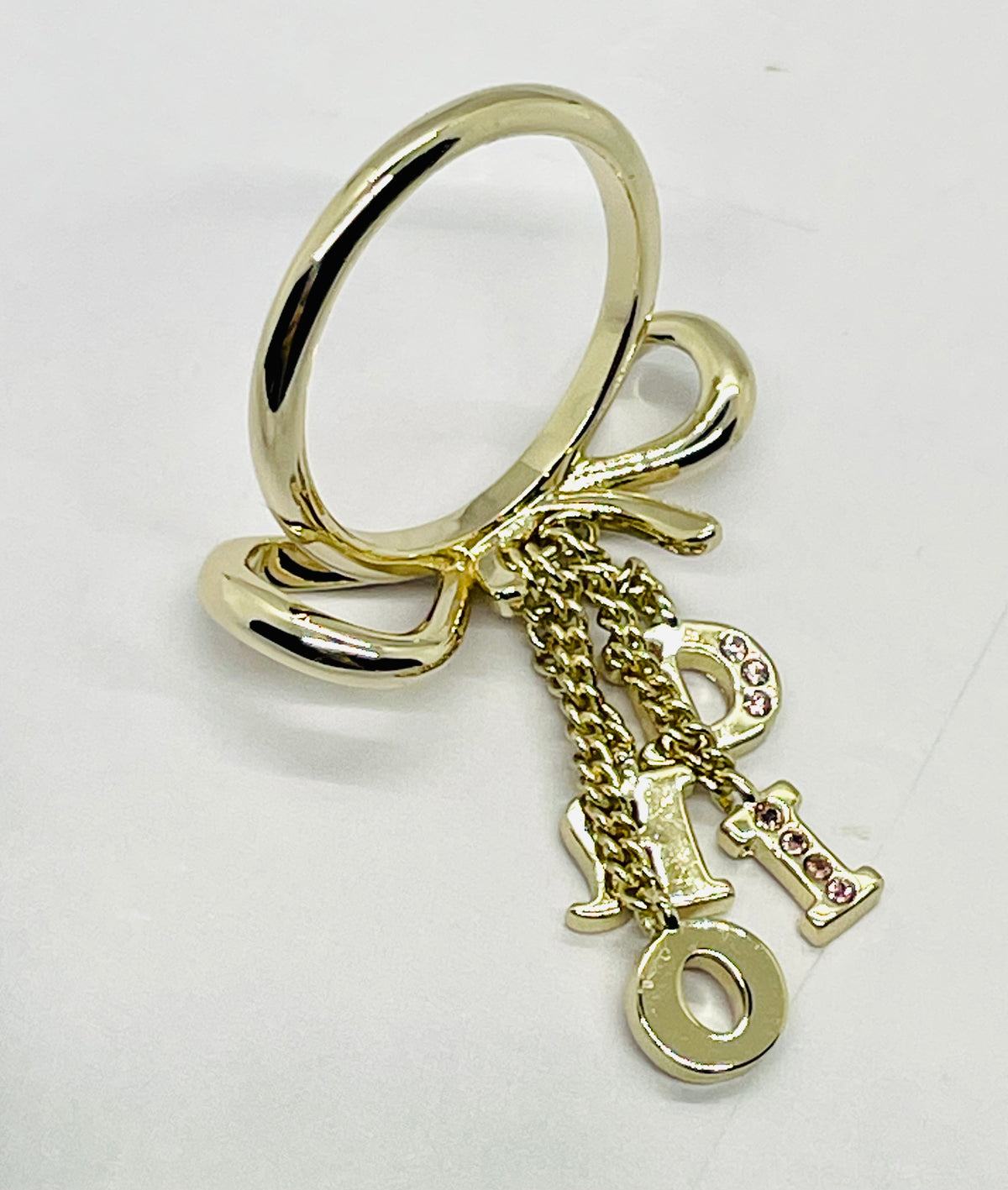 CHRISTIAN DIOR Bow Charms Ring Size 7 - Pre owned