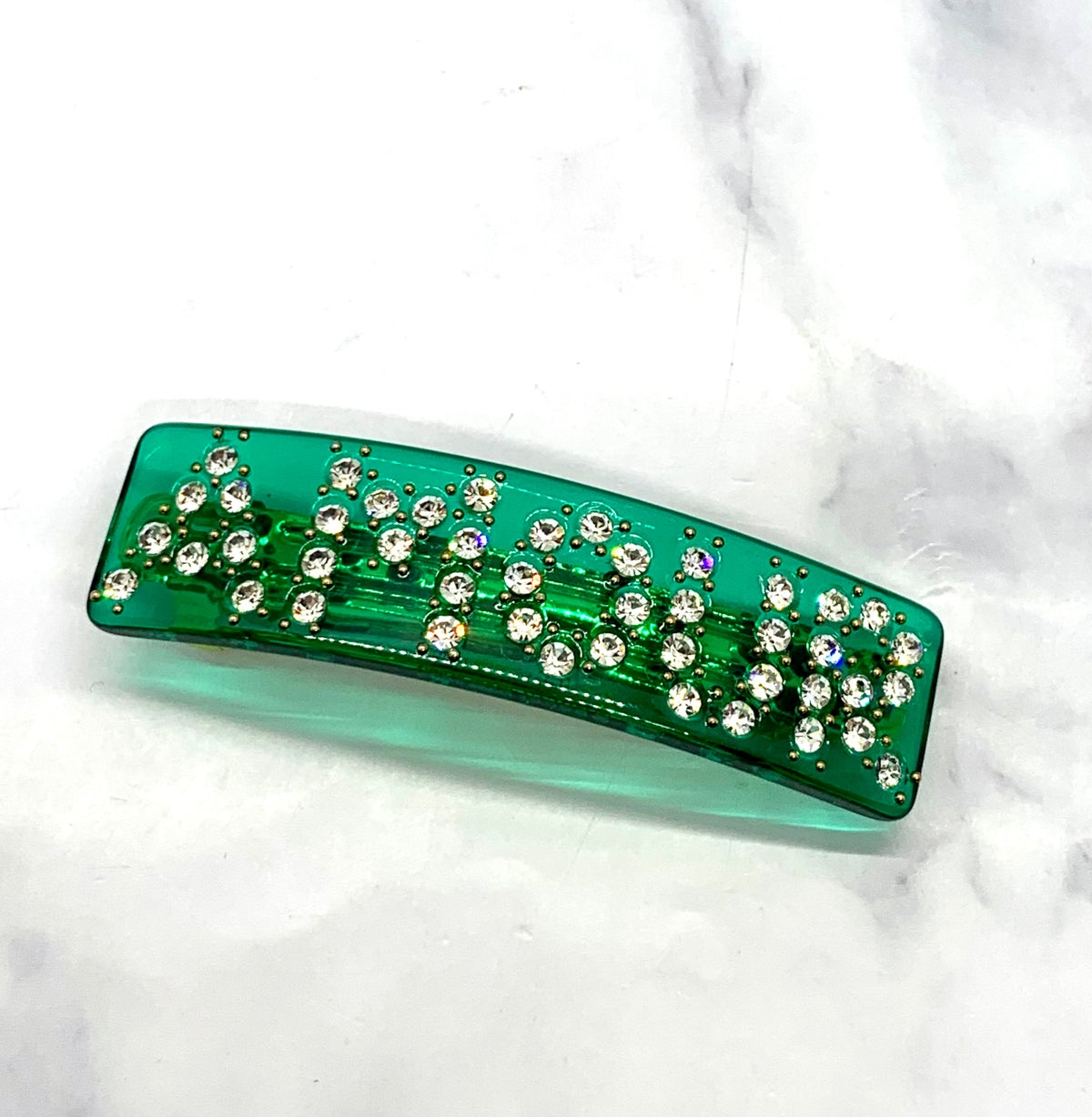 GUCCI Amour Green Clear Hair Clip Barrette - Pre owned