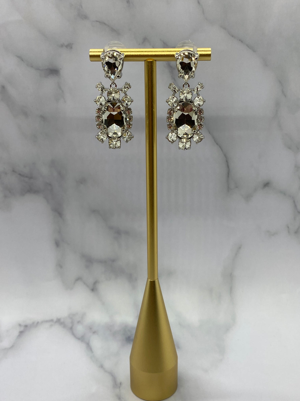 MIU MIU Rhinestone Chandelier Pendant Earrings - Pre owned