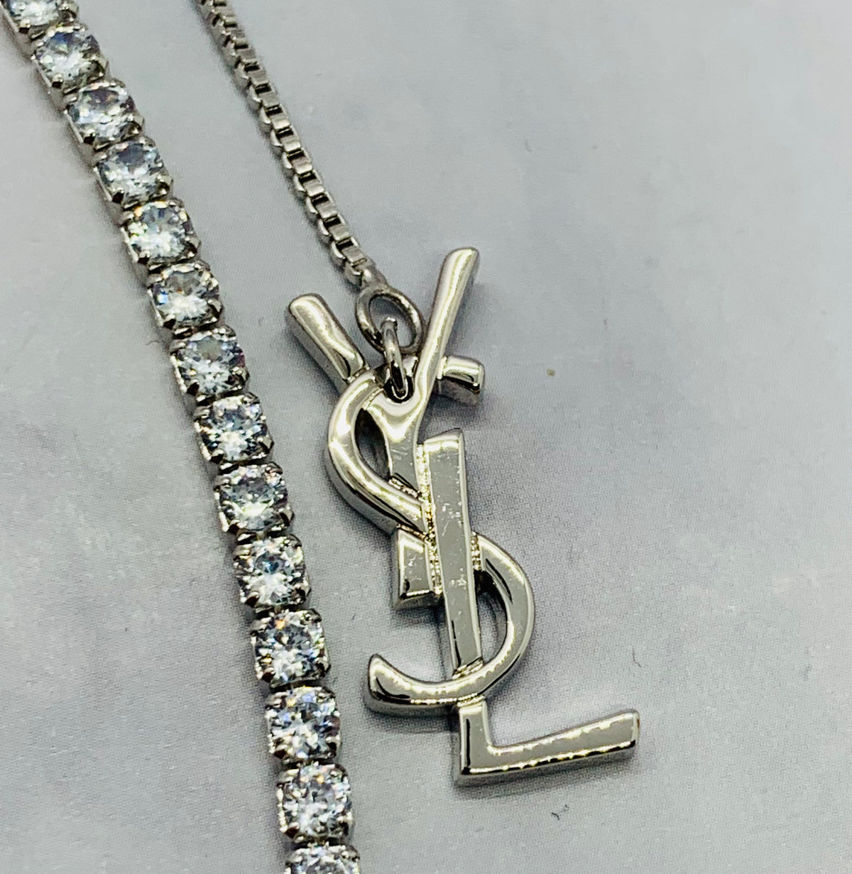 YSL YVES SAINT LAURENT Rhinestone Necklace - Pre owned
