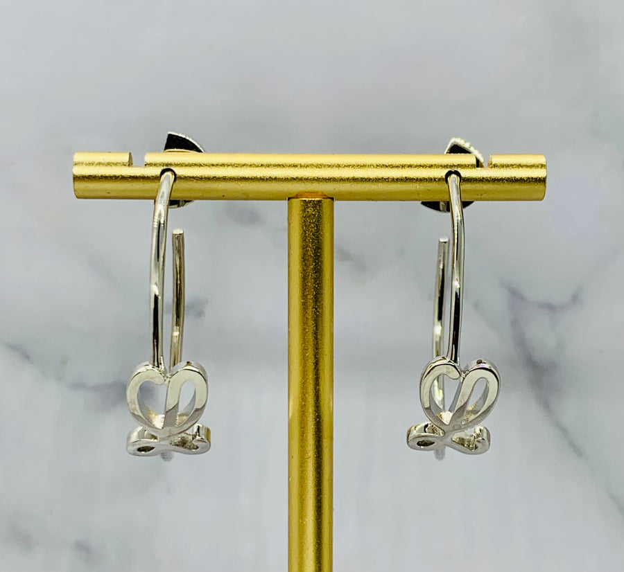 LOEWE L Silver Tone Hoop Earrings - Pre owned