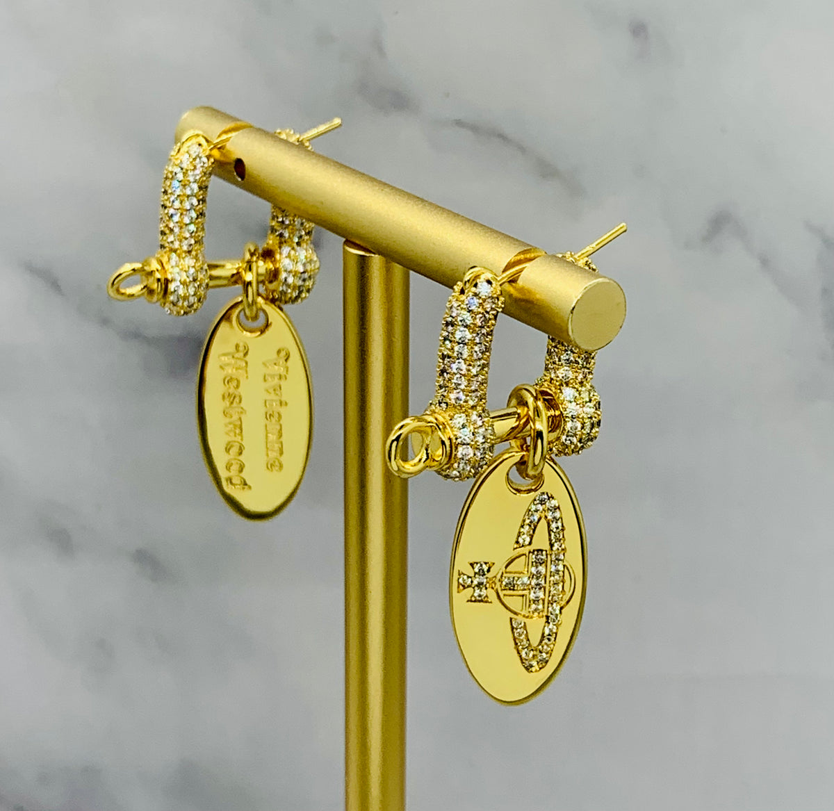 VIVENNE WESTWOOD Rhinestone Earrings - Pre owned