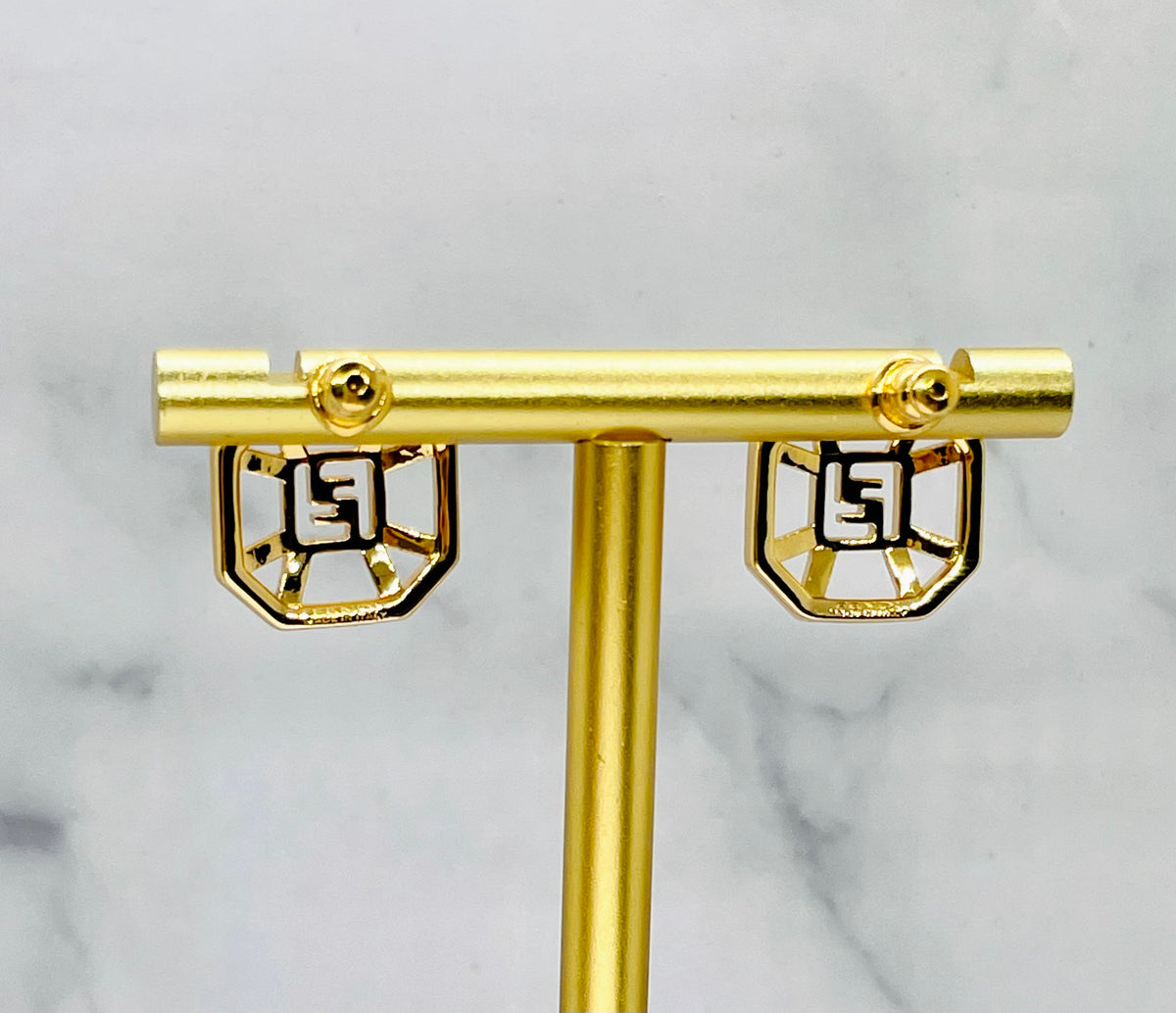 FENDI FF Rhinestone Earrings - Pre owned