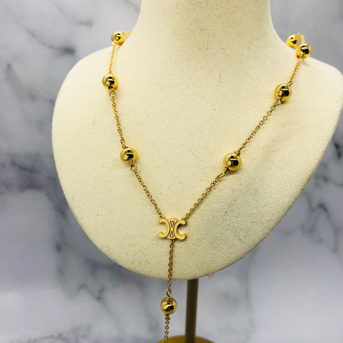 CELINE Monogram Lariat Necklace - Pre owned