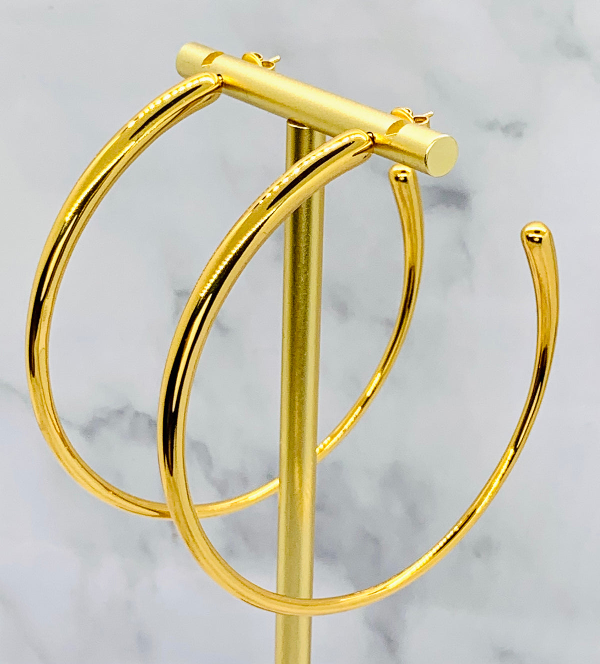 YSL YVES SAINT LAURENT Gold Tone Hoop Earrings - Pre owned