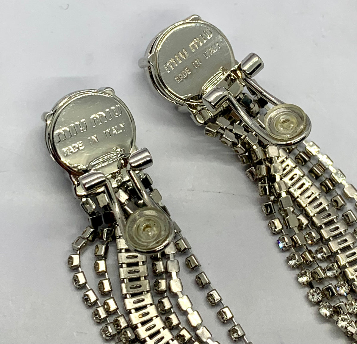 MIU MIU Rhinestone Clip On Earrings - Pre owned