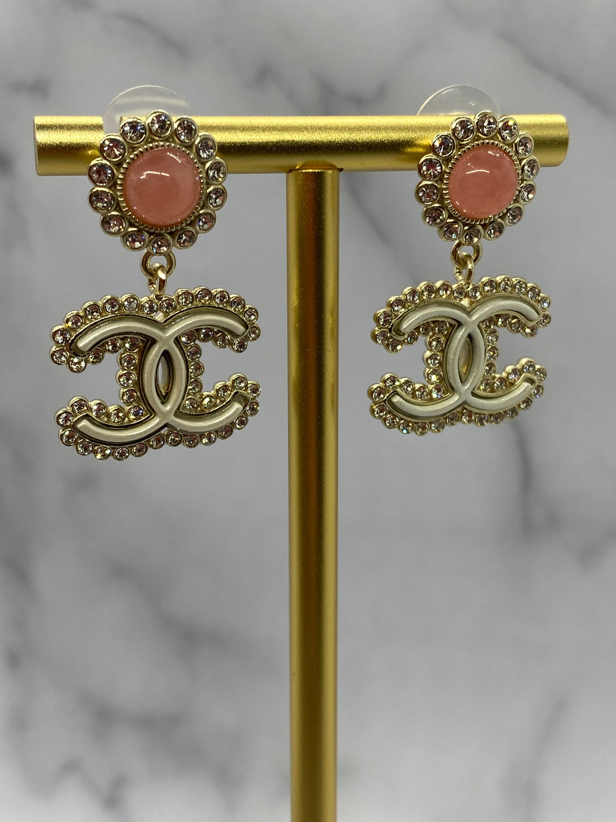 CHANEL CC Statement Colored Stone Earrings - Pre owned